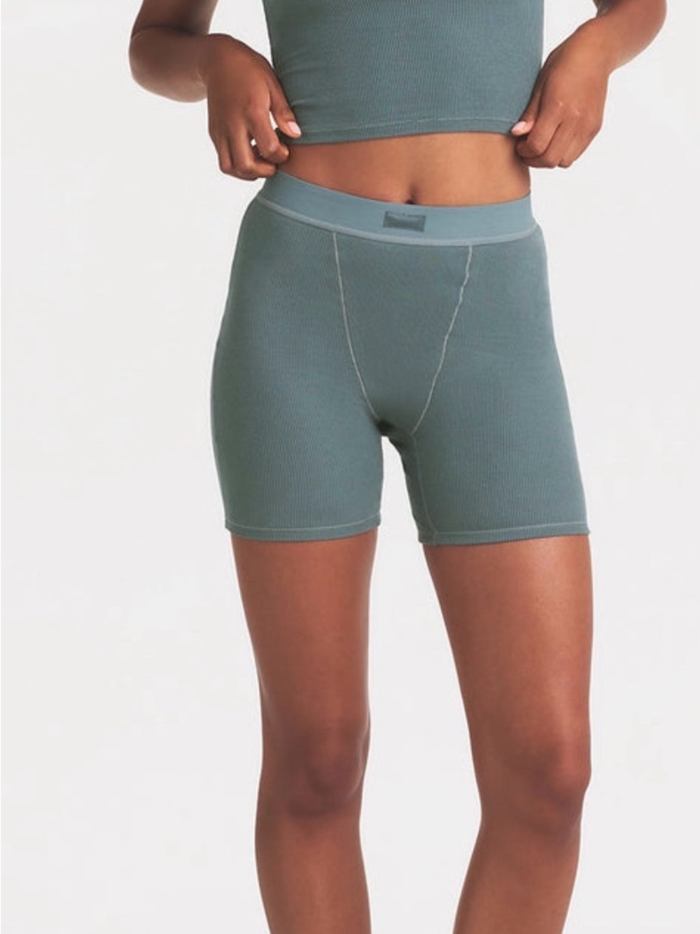 Skims NWOT Ribbed High-Waist Women’s Bike Shorts in KYANITE COLOR